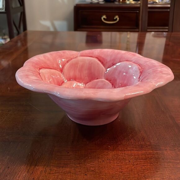 Maxcera Rose Pottery Style Serving Soup Decorator Dining Bowl - Picture 2 of 7